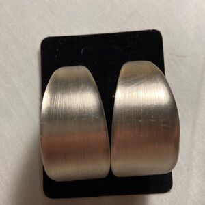 Alexis Bittar Tan Gold Lucite Large Wide Hoop Earrings